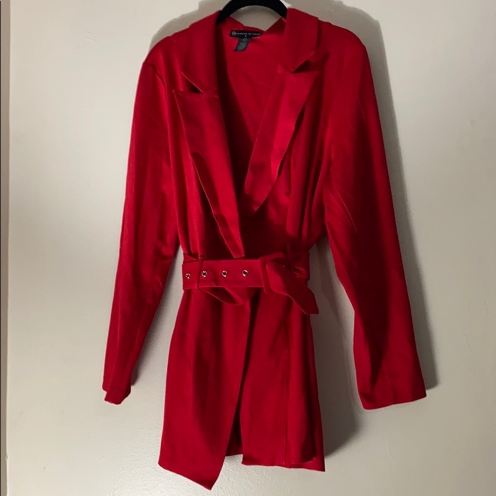 Red Plus sized blazer.